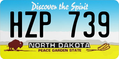 ND license plate HZP739