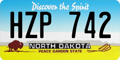 ND license plate HZP742