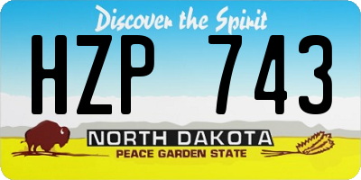 ND license plate HZP743