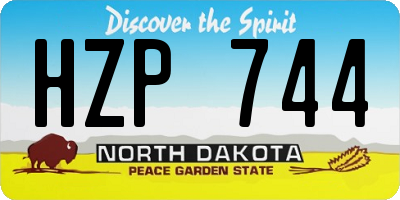 ND license plate HZP744