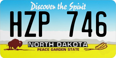 ND license plate HZP746