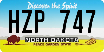ND license plate HZP747