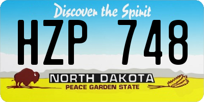 ND license plate HZP748