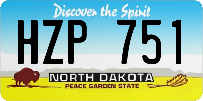 ND license plate HZP751