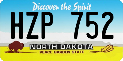 ND license plate HZP752