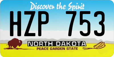 ND license plate HZP753