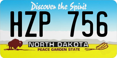 ND license plate HZP756