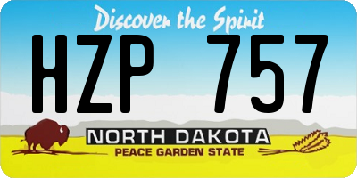 ND license plate HZP757