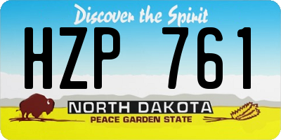 ND license plate HZP761
