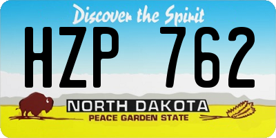 ND license plate HZP762