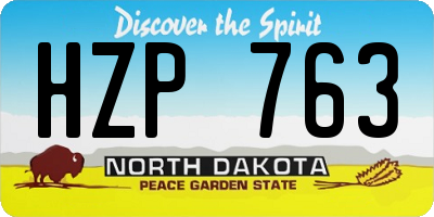 ND license plate HZP763