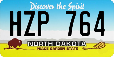 ND license plate HZP764