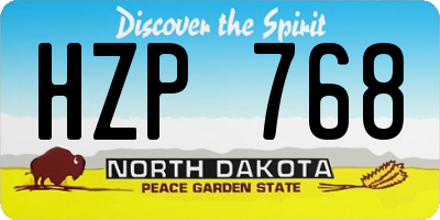 ND license plate HZP768