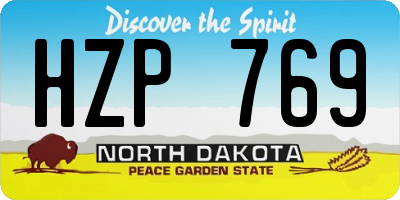 ND license plate HZP769