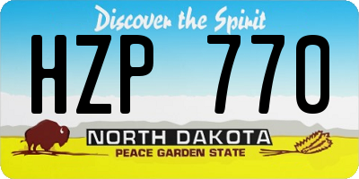 ND license plate HZP770