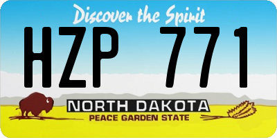 ND license plate HZP771