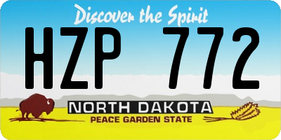 ND license plate HZP772
