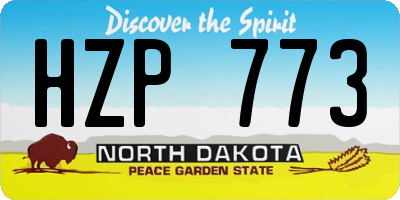 ND license plate HZP773
