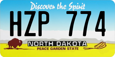 ND license plate HZP774