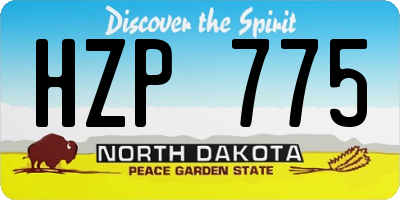 ND license plate HZP775