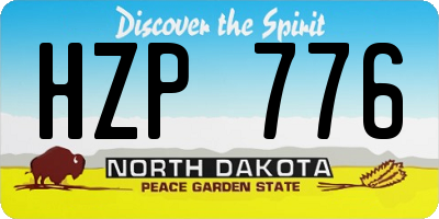 ND license plate HZP776