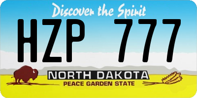 ND license plate HZP777