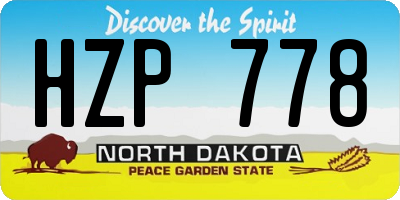 ND license plate HZP778