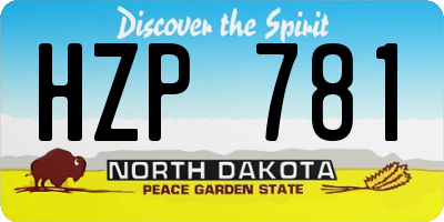 ND license plate HZP781