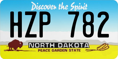 ND license plate HZP782