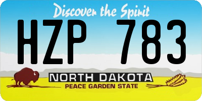 ND license plate HZP783