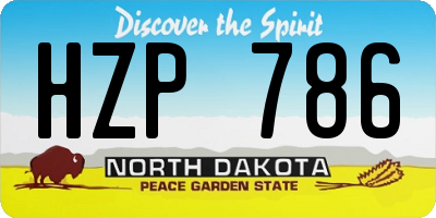 ND license plate HZP786