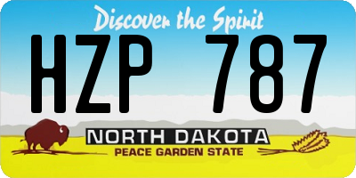 ND license plate HZP787