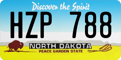 ND license plate HZP788