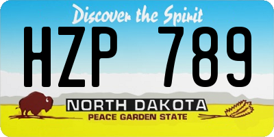 ND license plate HZP789