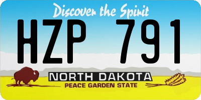 ND license plate HZP791