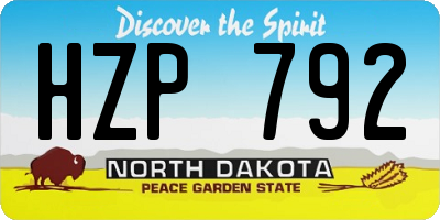 ND license plate HZP792