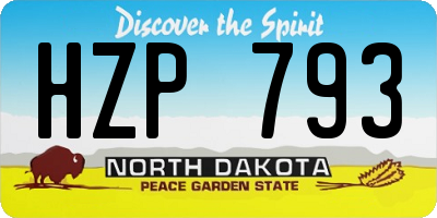 ND license plate HZP793