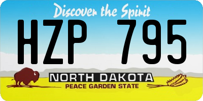 ND license plate HZP795