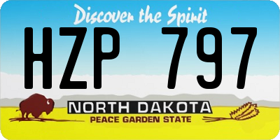 ND license plate HZP797
