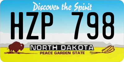 ND license plate HZP798