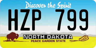 ND license plate HZP799