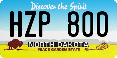 ND license plate HZP800