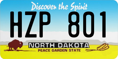 ND license plate HZP801