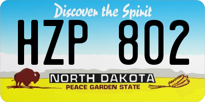 ND license plate HZP802