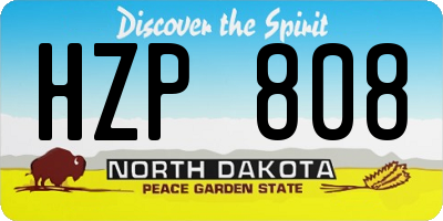 ND license plate HZP808