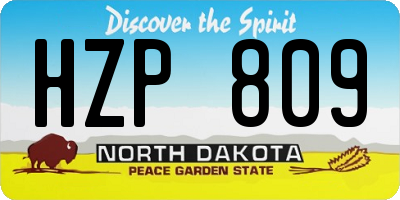 ND license plate HZP809