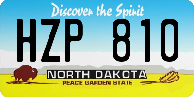 ND license plate HZP810