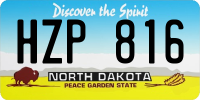 ND license plate HZP816