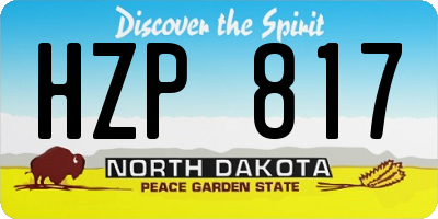 ND license plate HZP817