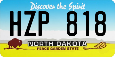 ND license plate HZP818
